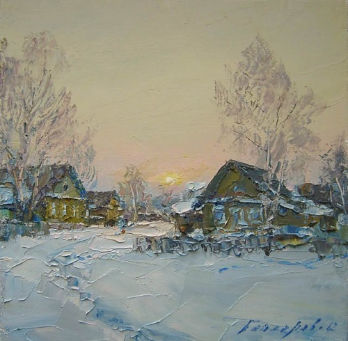 Зимний  вечер  в  деревне.