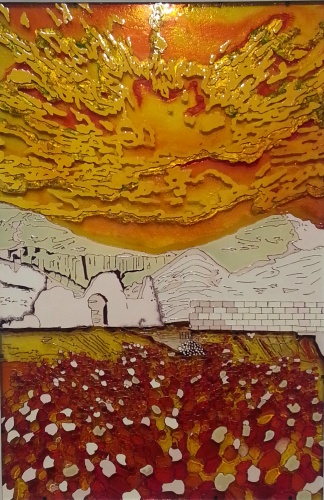 painting on glass "Valley of the Kings"
