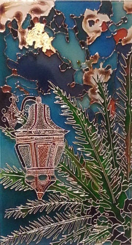 painting on glass "Evening in the East"