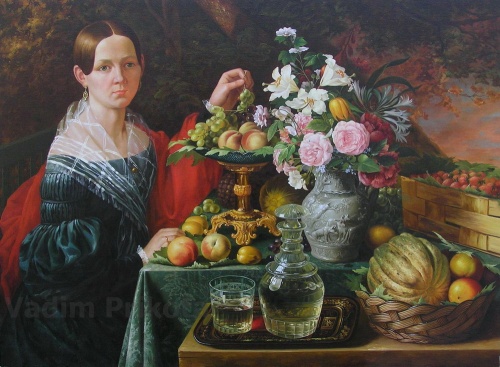 Портрет неизвестной с цветами и фруктами